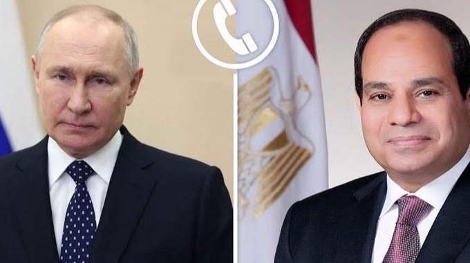 السيسي وبوتين يبحثان خفض التصعيد بالشرق الأوسط وتطورات غزة