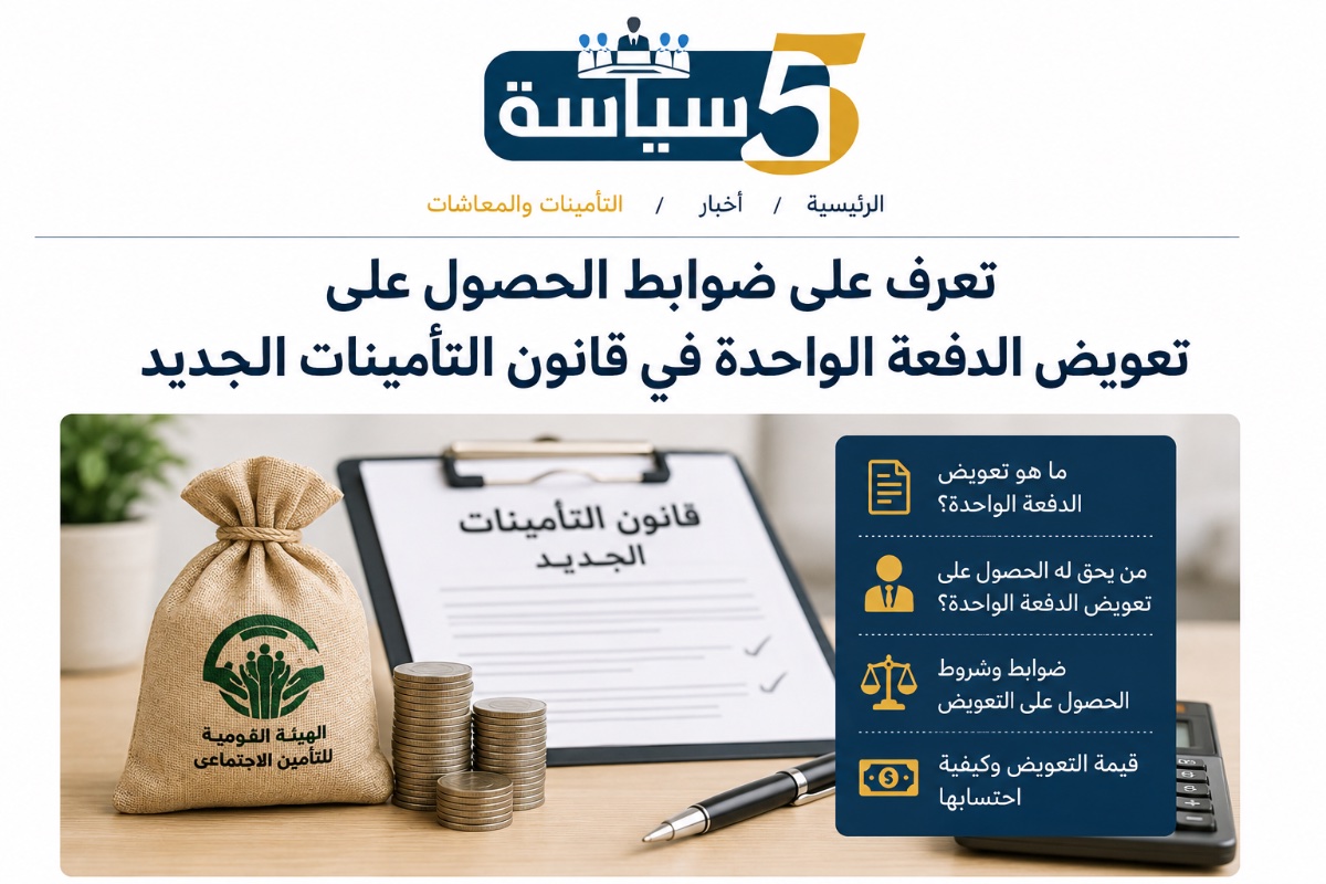 تعرف على ضوابط الحصول على تعويض الدفعة الواحدة في قانون التأمينات الجديد
