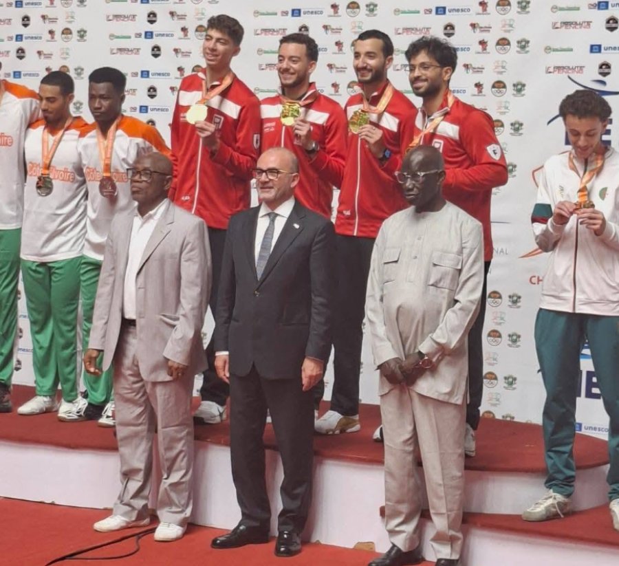 وزير الشباب والرياضة يهنئ أبطال السلاح بعد تصدر مصر جدول ميداليات بطولة أفريقيا بكوت ديفوار