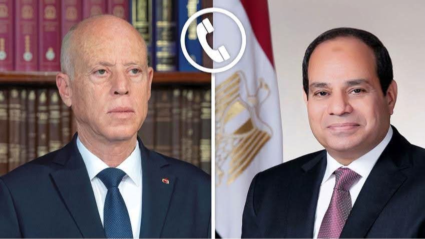 الرئيس السيسي يجرى اتصالاً هاتفياً بالرئيس قيس سعيد رئيس الجمهورية التونسية.