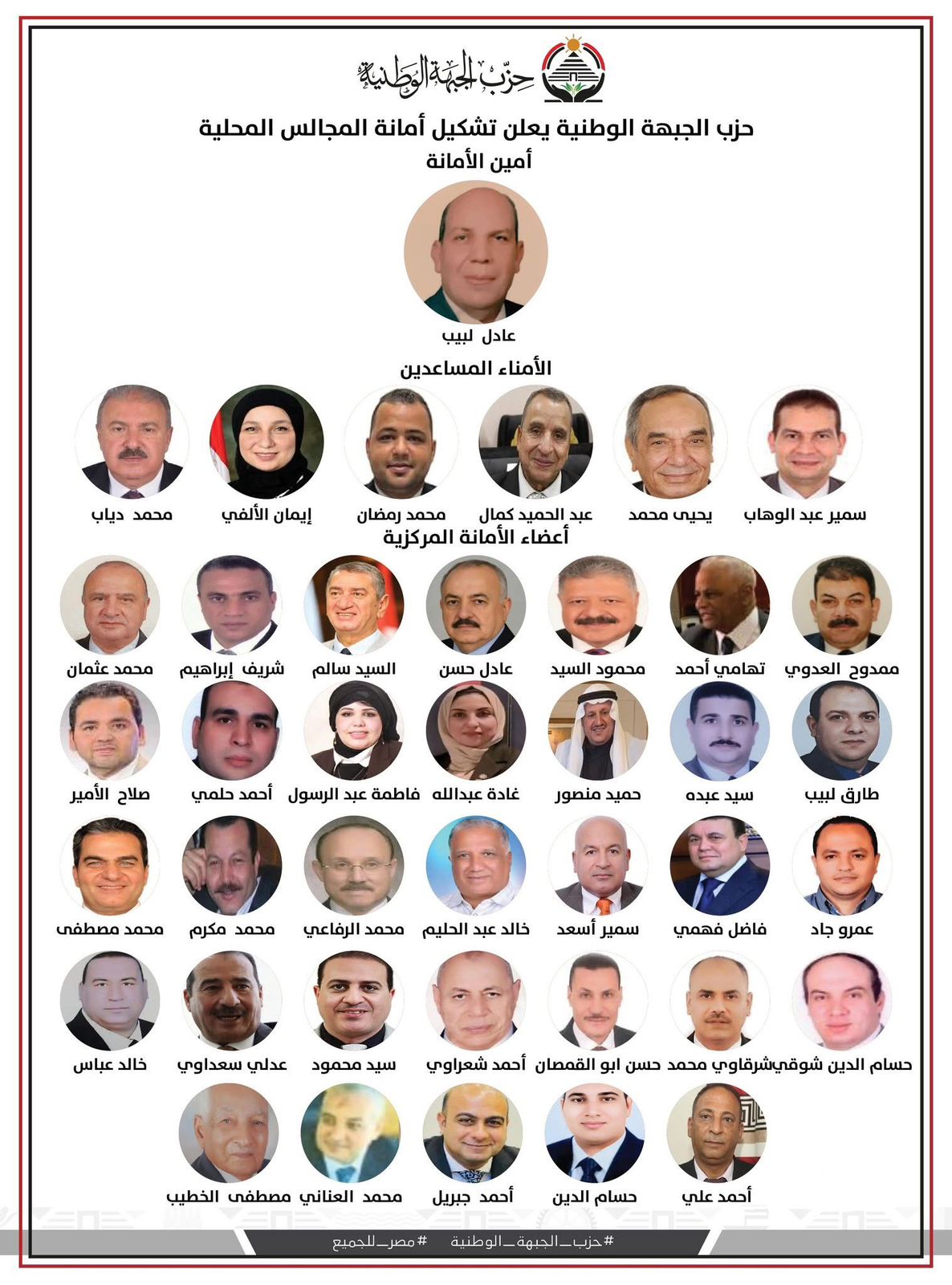 الجبهة الوطنية تعلن تشكيل أمانة المجالس المحلية برئاسة عادل ليبب