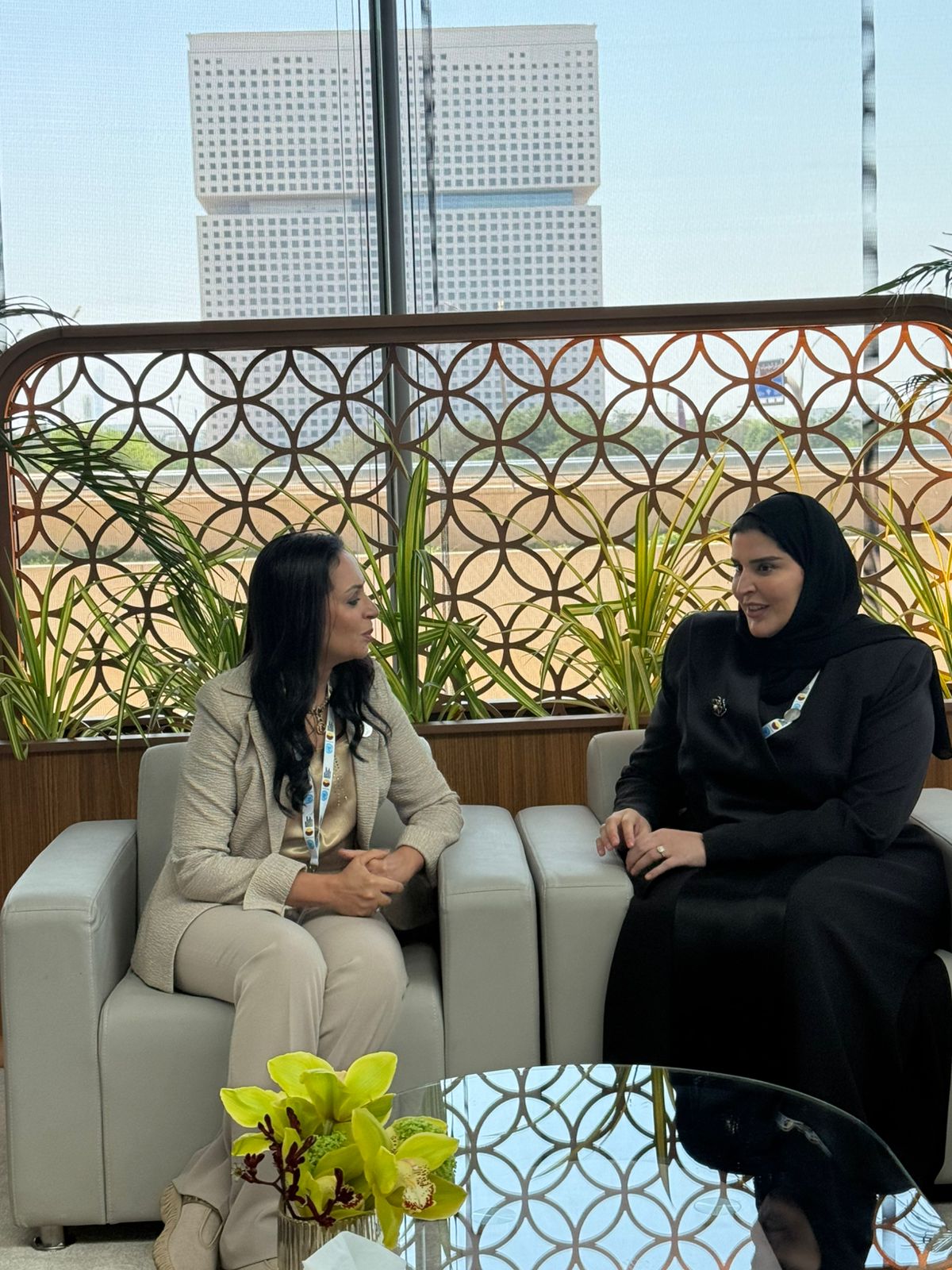 وزيرة التضامن الاجتماعي تلتقي وزيرة الدولة للتعاون الدولي بدولة قطر