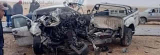 مصرع مهندسين وإصابة آخرين في حادث تصادم بأحد حقول الصحراء الغربية