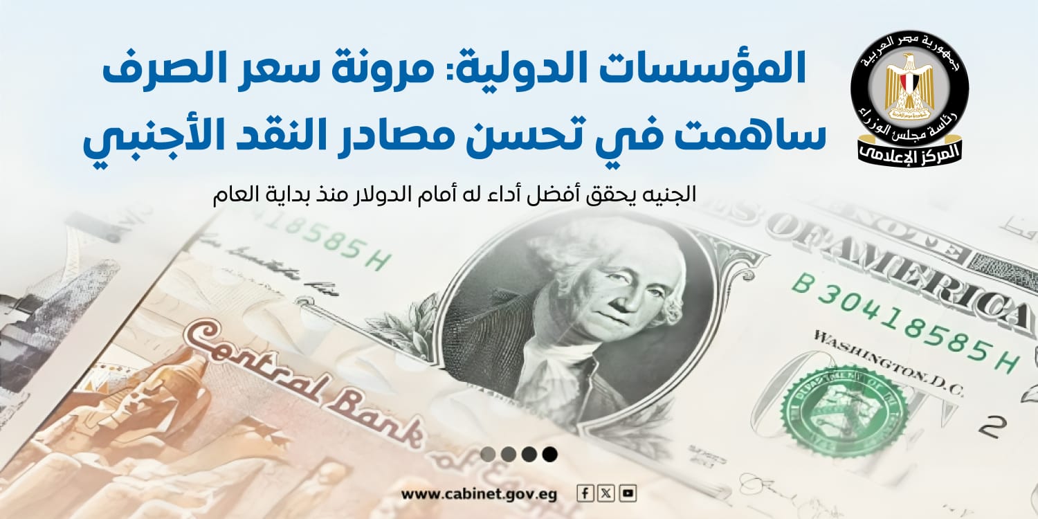 المؤسسات الدولية تشيد بمرونة سعر الصرف.. والجنيه المصري يسجل أفضل أداء أمام الدولار منذ بداية 2025