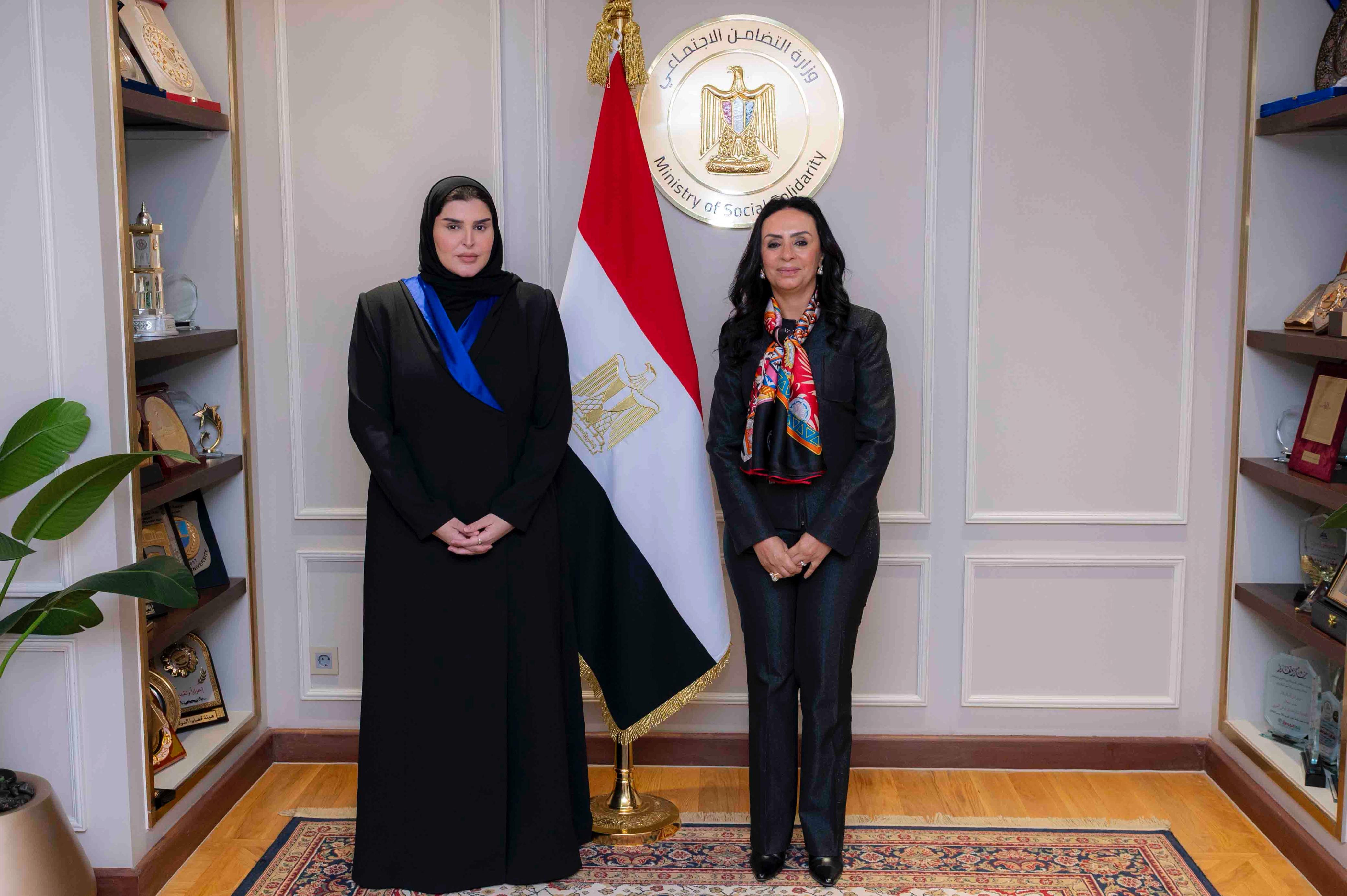 وزيرة التضامن تستقبل وزيرة الدولة للتعاون الدولي بدولة قطر