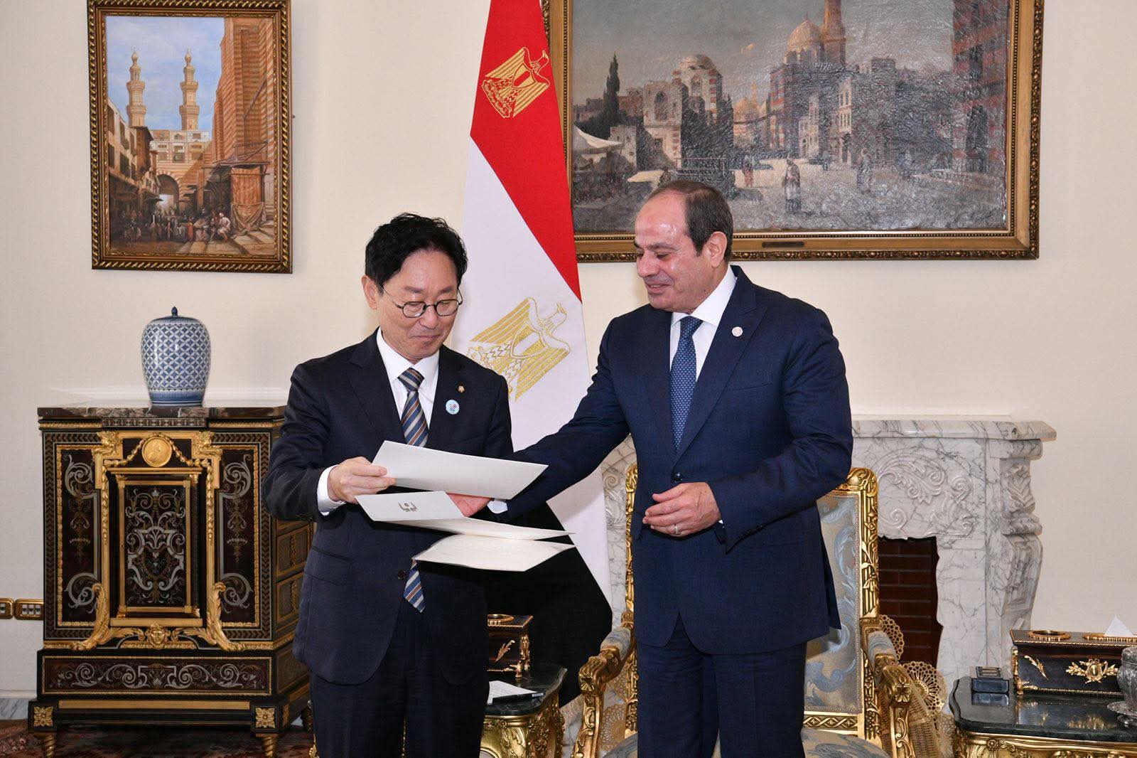 الرئيس السيسي يستقبل المبعوث الخاص لرئيس كوريا الجنوبية