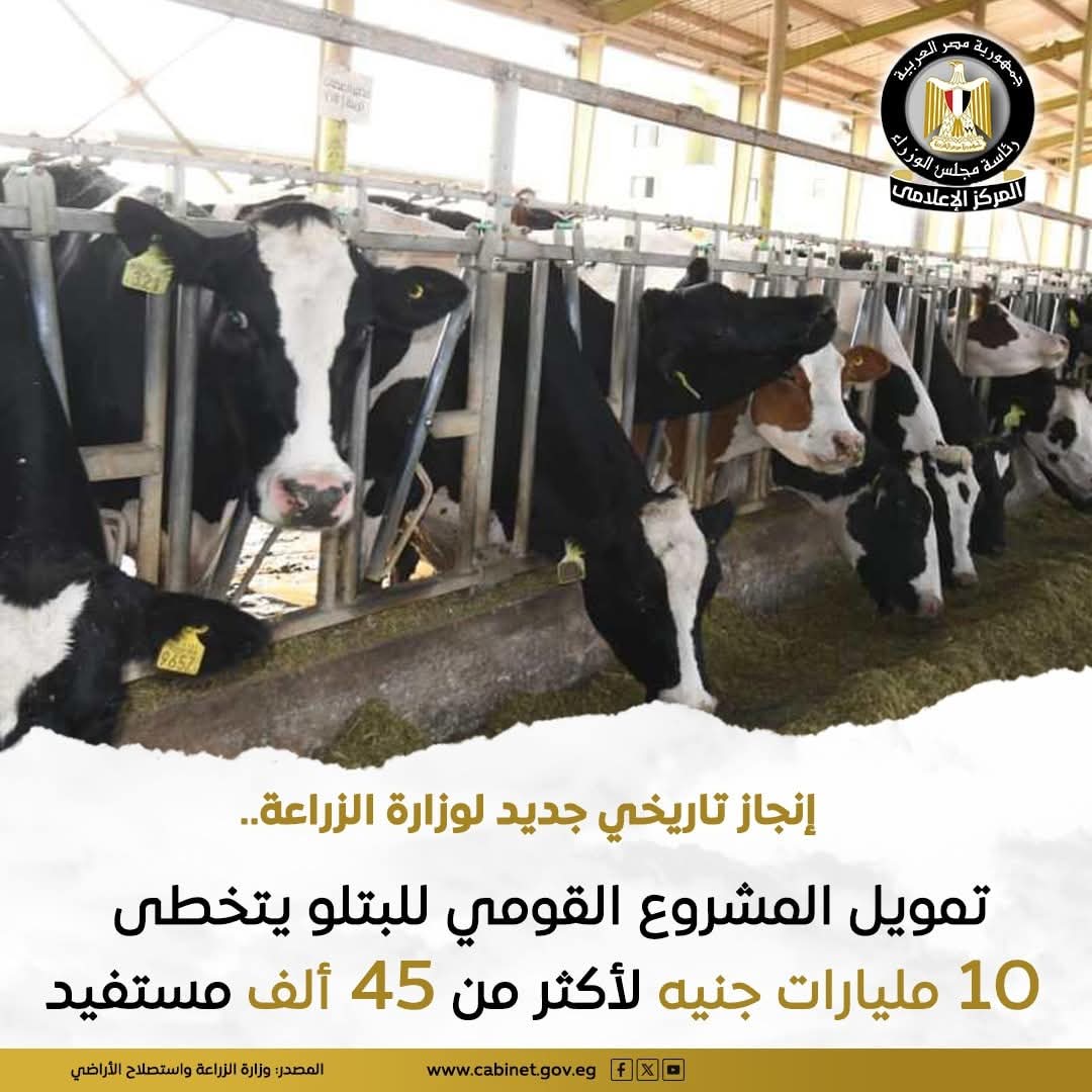 10.5 مليار جنيه تمويل للمشروع القومي للبتلو لدعم الأمن الغذائي