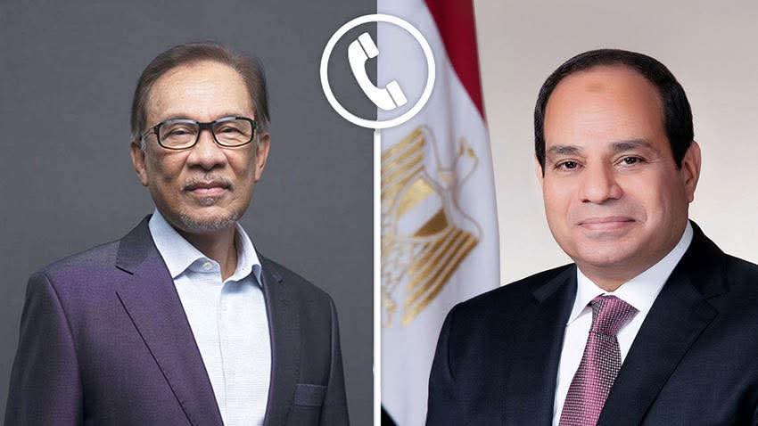 الرئيس السيسي يبحث مع رئيس وزراء ماليزيا جهود إنهاء الحرب في غزة